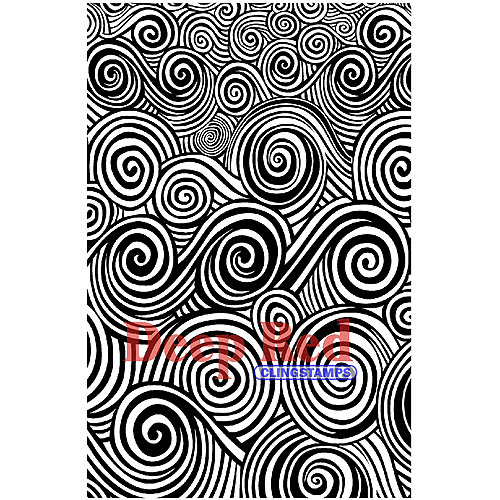 Deep Red Stamps Woodcut Swirls Rubber Cling Stamps Deep Red Stamps Woodcut Swirls Rubber Cling Stamps